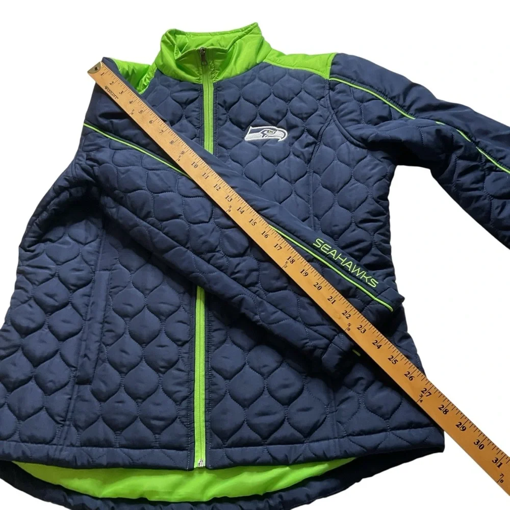 NFL Seattle Seahawks Blue and Green Team Apparel zip quilted jacket XL - Picture 13 of 13